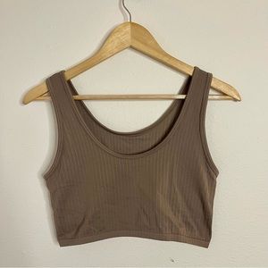 Aerie ribbed sports bra cropped tank top